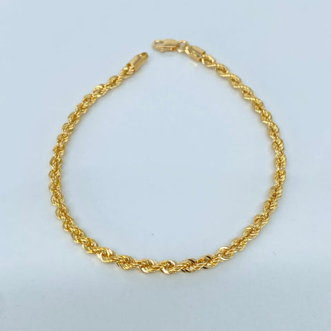 Pulso ● Lazo Oro amarillo 18k +1 / 2,92 Gr / 3,1 mm / 19 Cm *