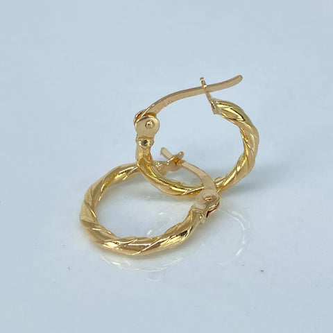 Candongas Entorchadas Linea Central  Oro amarillo 0,9 Gr / 1,7 Cm †