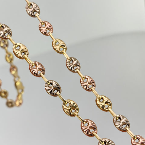 Cadena GC Diamantada Tres oros 18k 12,86 Gr / 4,5 mm / 63 Cm *