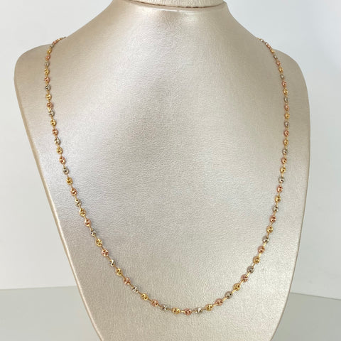 Cadena GC Diamantado Tres oros 18k 7,53 Gr / 3,3 mm / 60 Cm †