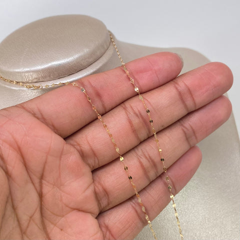 Set Cadena  Crispeta + Dije Oso Oro amarillo 18k 1,35 Gr / 1,5 mm / 50 Cm *