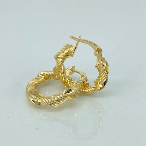 Candongas Melcochas Lineales Lisas Oro amarillo 18k 2,05 Gr / 2,0 Cm