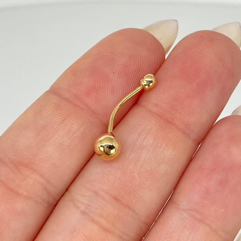 Piercing Bola Lisa 5mm / Oro Amarillo 18k (Joya) / 0,48gr / 2cm / (Ombligo) *