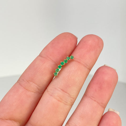 Piercing Esmeraldas / Oro Amarillo 18k (Joya) / 0,70 gr / 15,5 mm / (Oreja) *