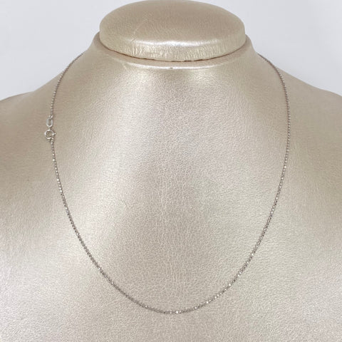 Cadena ● Mini Militar Diamantada Oro blanco 18k +3 / 1,6 Gr / 1 mm / 40 Cm