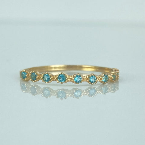 Anillo Churumbela Circones Celestes Oro amarillo 18k / Talla 7 3/4 / 1,05 Gr †
