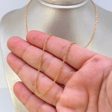 Cadena Doble Aro Seguido Oro amarillo 18k +1 / 3,1 Gr / 1,5 mm / 50 Cm †