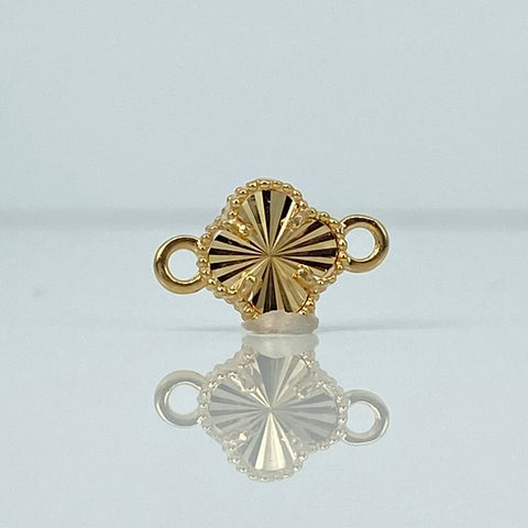 Herraje Trebol Diamantado Oro amarillo 18k 0,46 Gr *