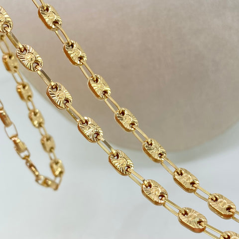 Cadena Rustica Tornillo CT Diamantada Oro amarillo 18k 14,38 Gr / 4,5 mm / 60 Cm *