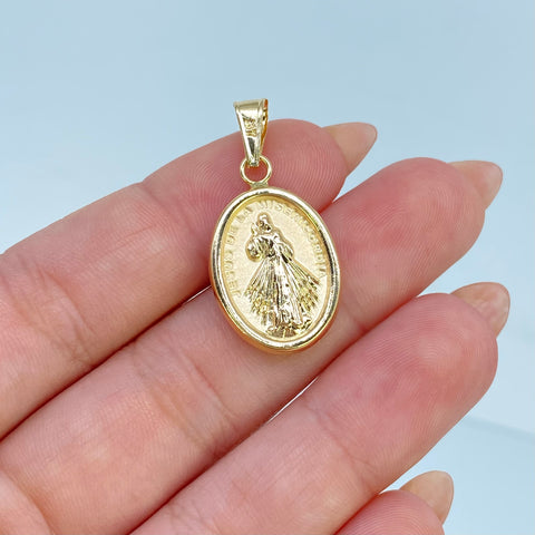 Dije Jesus De La Misericordia Oro amarillo 18k 1,6 Gr / 3 Cm
