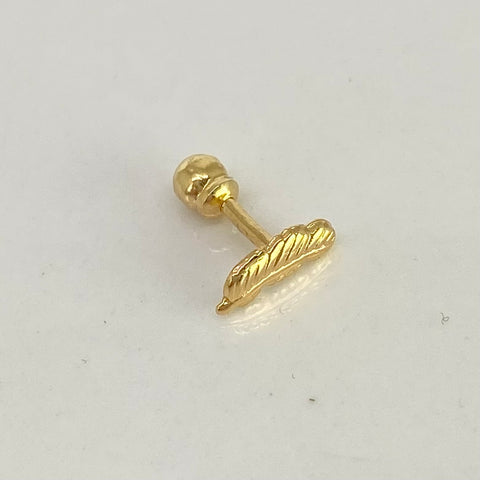 Piercing Pluma  / Oro Amarillo 18k (Joya) / 0,3 gr / 3.2 mm / (Oreja) *