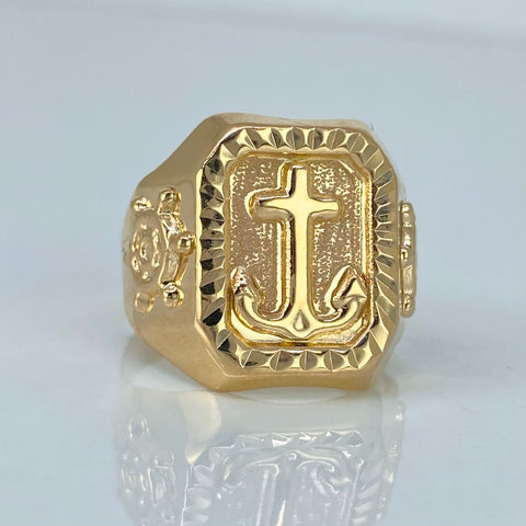 Anillo Sello Ancla Oro amarillo / Talla 9 / 3,62 Gr