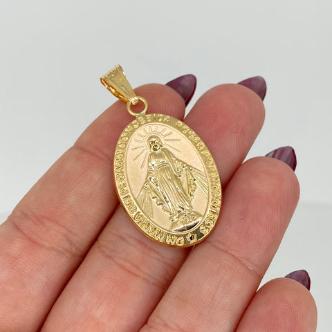 Dije Virgen Milagrosa Oro amarillo 18k 3,1 Gr / 4,3 Cm  *