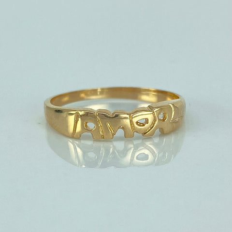 Anillo AMOR Oro amarillo 18k / Talla 6 / 1,75 Gr *