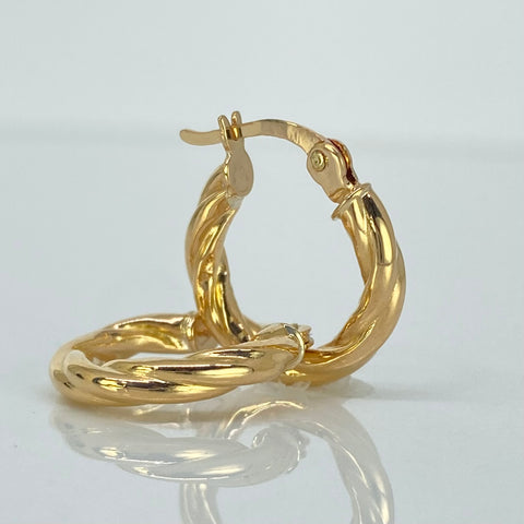 Candongas Melcochas Oro amarillo 18k 1,81 Gr / 1,8 Cm  *