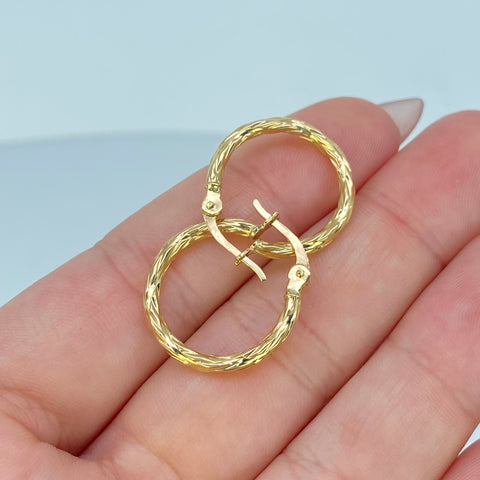 Candongas Entorchadas Cruzadas Oro amarillo 18k 1,55 Gr / 2,2 Cm †