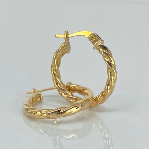 Candongas Melcochas Oro amarillo 18k 1,65 Gr / 2 Cm *