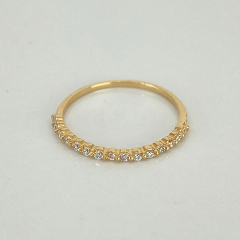 Anillo Churumbela Circones Blancos Oro amarillo 18k / Talla 7 3/4 / 1,15 Gr †