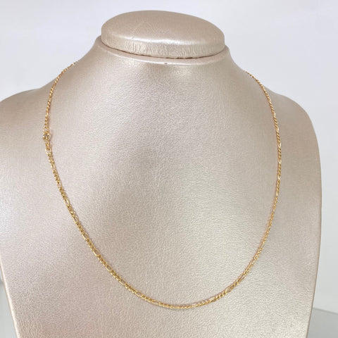 Cadena ● Tres Por Uno 3x1 Oro amarillo 18k 1,35 Gr / 1,8 mm / 45 Cm