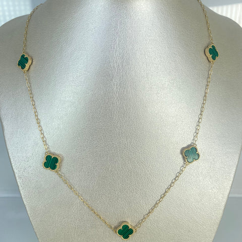 Cadena Cajón Trebol Verde / Nac.Esp Oro amarillo 18k +1 / 9,70 Gr / 1,6 mm / 54,5 Cm *