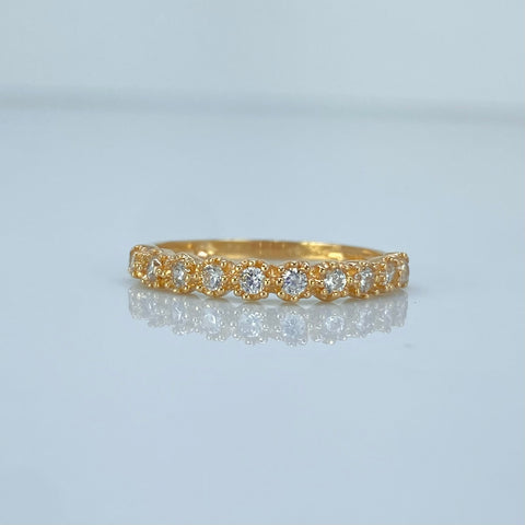 Anillo Churumbela Circones Blancos Oro amarillo 18k / Talla 5 1/2 / 1,42 Gr *