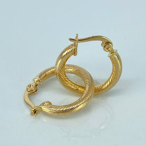 Candongas Rayadas Oro amarillo 1,15 Gr / 1,6 Cm