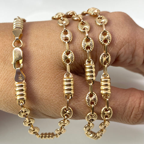 Cadena GC Diamantada / Rustica Oro amarillo 18k 11,88 Gr / 5,4 mm / 61,5 Cm *