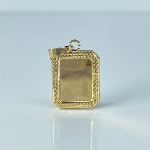 Dije Placa Rectangular Bordeada Oro amarillo 1,1 Gr / 2,6 Cm †