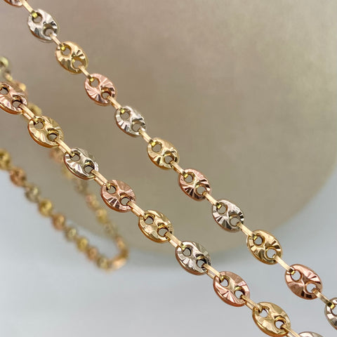 Cadena GC Diamantada Tres oros 18k 12,70 Gr / 4,3 mm / 60 Cm