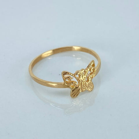 Anillo Mariposa Oro amarillo 18k / Talla 6 1/4 / 1,07 Gr *