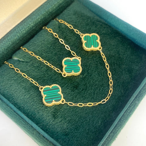 Cadena Cajón Trebol Verde / Nac.Esp Oro amarillo 18k +1 / 9,70 Gr / 1,6 mm / 54,5 Cm *