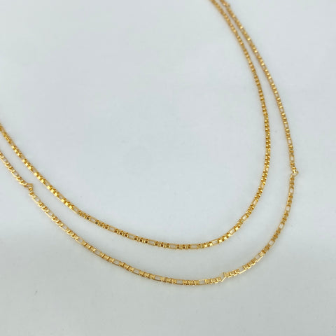 Cadena ● Veneciana / Tres Por Uno 3X1 Oro amarillo 18k +3 / 2,72 Gr / 0,2 mm / 50 Cm *
