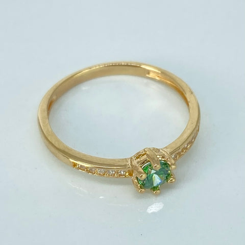 Anillo Solitario Churumbela Circones Blancos Oro amarillo / Talla 7 1/4 / 1,93 Gr †
