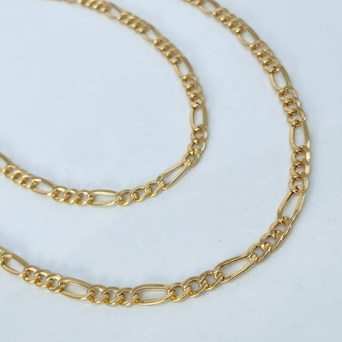 Cadena ● Tres Por Uno 3x1 Oro amarillo 18k 3,85 Gr / 3,4 mm / 52 Cm †