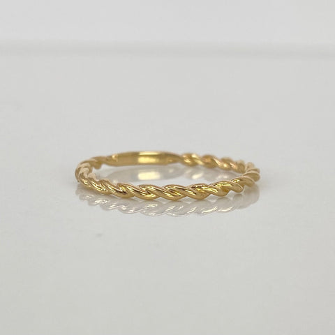 Anillo Entorchado Oro amarillo 18k / Talla 7 / 1,3 Gr *
