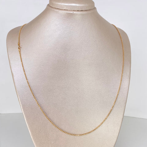 Cadena ● Mini Militar Oro amarillo 18k +3 / 5,55 Gr / 1,3 mm / 60 Cm *