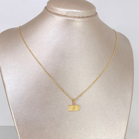 Set Cadena ● Cubana + Dije Dolar Oro amarillo 18k 2,35 Gr / 1,4 mm / 60 Cm