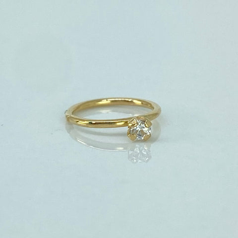 Piercing Circon Blanco 3mm / Oro Amarillo 18k (Joya) / 0,2gr / 1.1cm / (Nariz) *