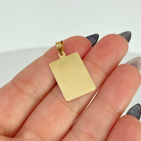 Dije Placa Rectangular Oro amarillo 18k 1,25 Gr / 15 mm / 3 Cm *