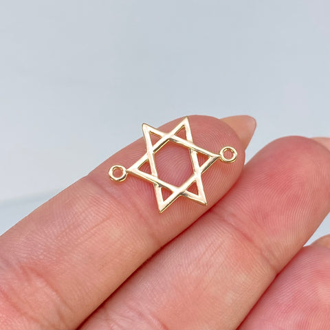 Herraje Estrella De David Silueta Oro amarillo 18k 0,75 Gr / 2 Cm  *