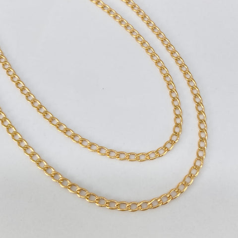 Cadena ● Cubana Oro amarillo 18k 2,61 Gr / 2,4 mm / 50 Cm