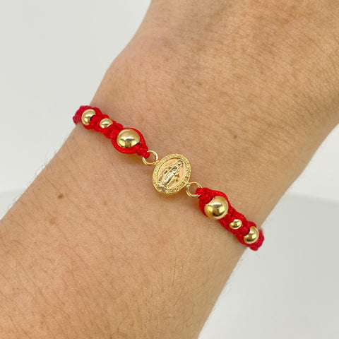 Herraje Herraje Virgen Milagrosa / BL 6uni 5/4/3mm / Hilo Rojo Oro amarillo 18k 0,91 Gr †