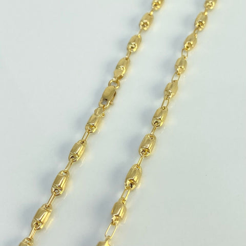 Cadena Cilindros Oro amarillo 18k 8,32 Gr / 3,3 mm / 61 Cm *