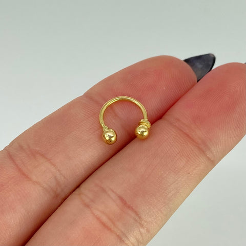 Piercing Aro Bola  / Oro Amarillo 18k (Joya) / 0,45gr / 1.1cm / (Oreja)