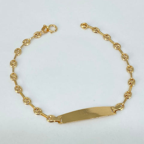 Pulso bebé PlacaRectangular Curva GC Oro amarillo 18k 1,85 Gr / 3,3 mm / 15,8 Cm *