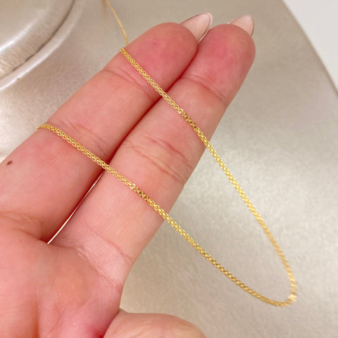Cadena ● Mini China Oro amarillo 18k 1,80 Gr / 0,9 mm / 45 Cm *