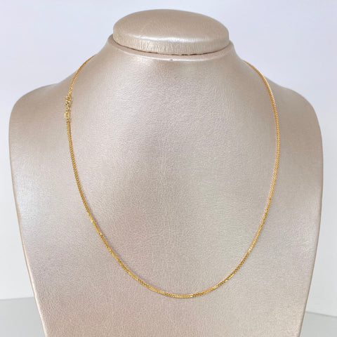 Cadena ● Franco Oro amarillo 18k +2 / 3 Gr / 0,8 mm / 45 Cm †
