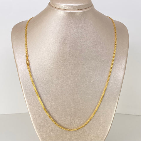 Cadena ● China Oro amarillo 18k +1 / 5,45 Gr / 3,1 mm / 60 Cm