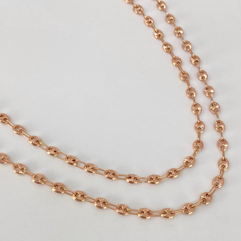 Cadena GC Diamantado Oro rosa 18k 7,36 Gr / 3,3 mm / 50 Cm