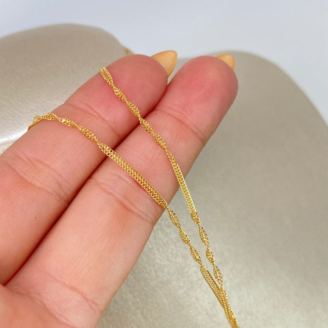 Cadena ● Sedusa Entorchado Oro amarillo 18k +1 / 2,52 Gr / 1,6 mm / 45 Cm